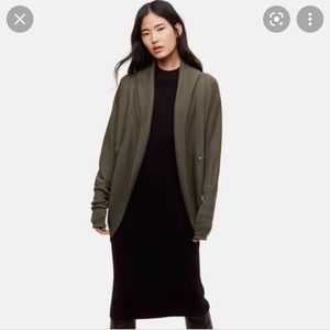 Wilfred Free olive green diderot shawl sweater